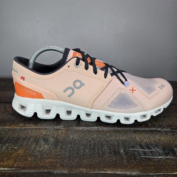 NEW ON Cloud X Womens Size 11 Comfy Running Shoes Sneakers Gym Orange White - Picture 5 of 11